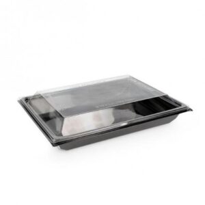 Barquette noire en plastique