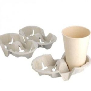 Porte goblet en fibres moulees pour 2 goblets