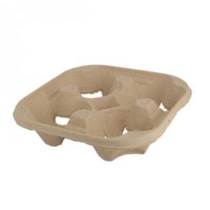 Porte goblet en fibres moulees pour 4 goblets