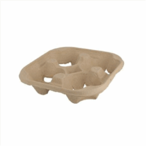 Porte gobelet en fibres moulees pour 4 gobelets