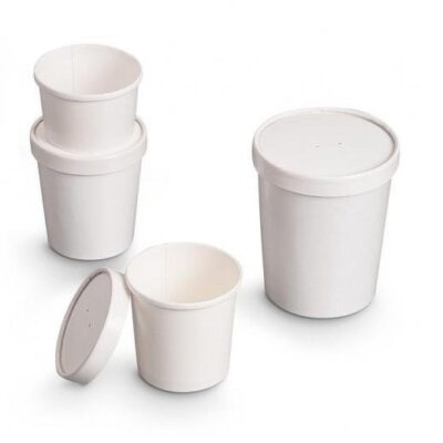 Pot à soupe et à glace blanc