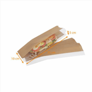 Sac sandwich kraft brun avec fenêtre latérale