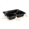 Barquette cpet noir – 3 compartiments